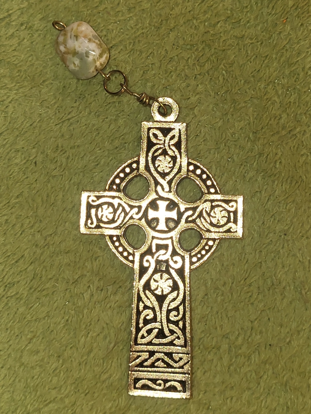 Camco Celtic Pectoral Cross With Stone Accent